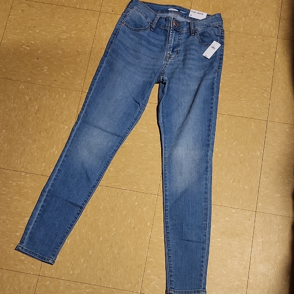 Old Navy Blue Super Skinny Jeans Medium Wash